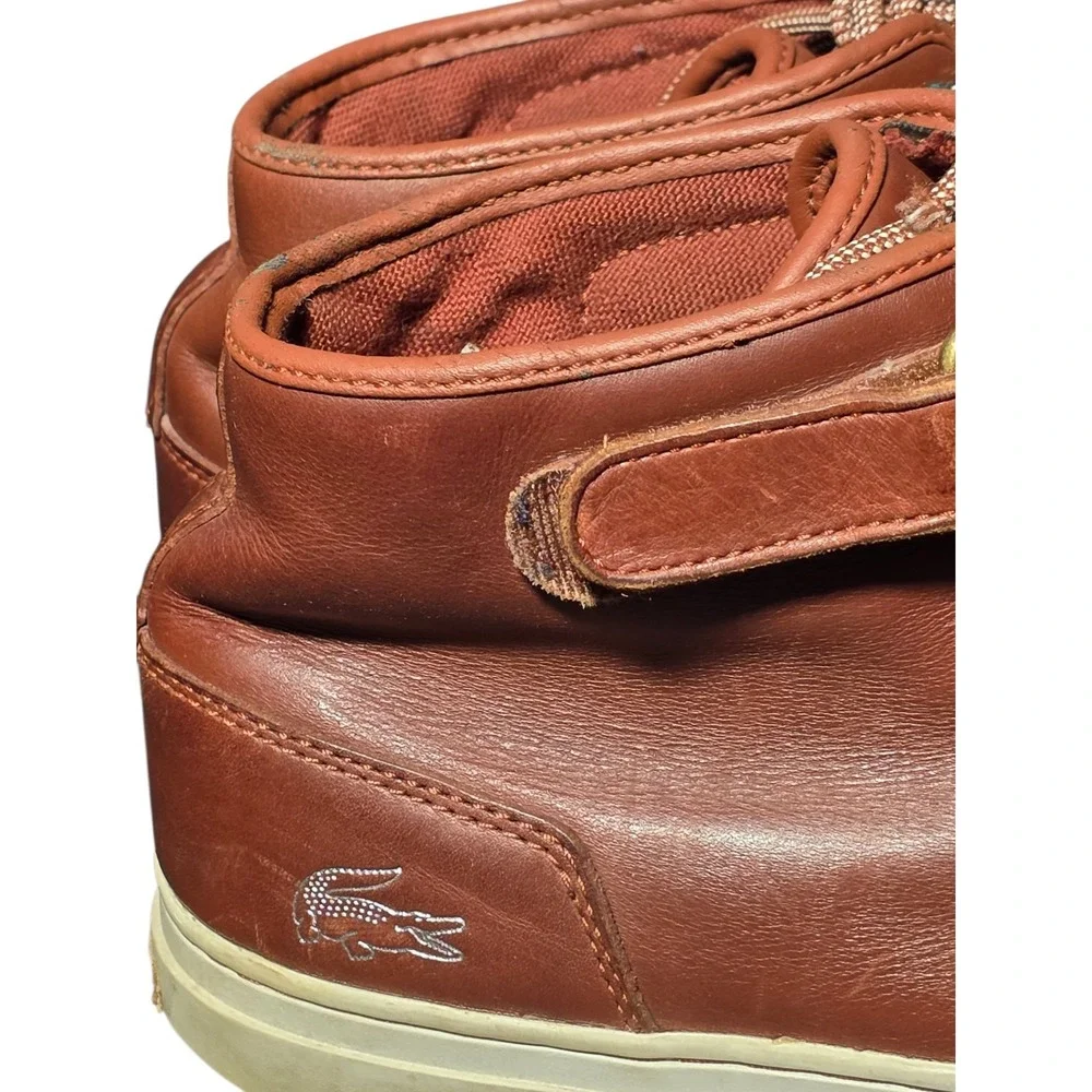 Lacoste Cerberus Steps SRM‎ Leather Boots Mens Size 10.5 Brown High Top Casual